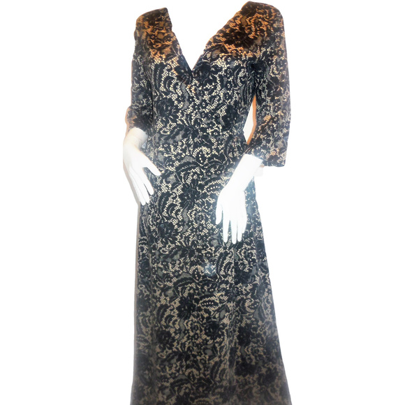 Maxi Dress LARGE NWT Stretchy Knit Long Wrap Dress HANDMADE unique rare - Picture 2 of 6